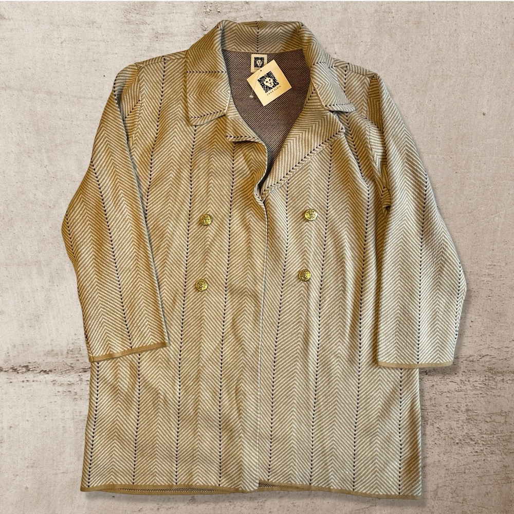 NWT Anne Klein Camel Chevron Sweater
